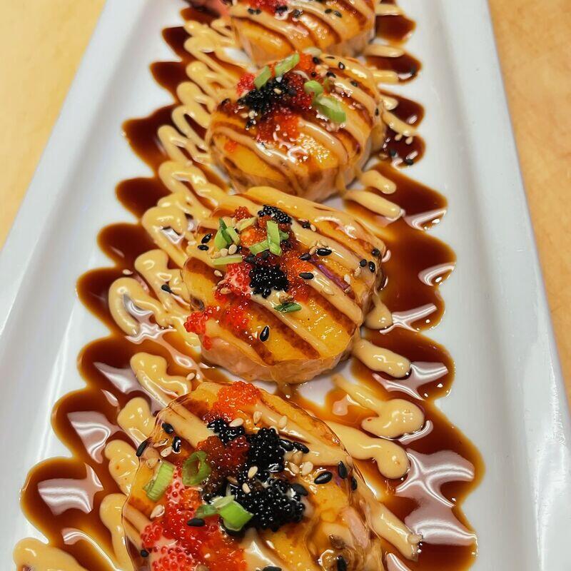 Screaming sunset roll